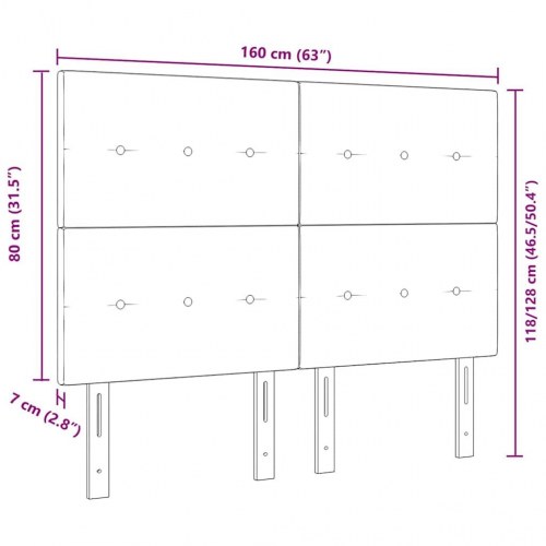 Højdejusterbar sengegavl i stof - creme, 160 cm
