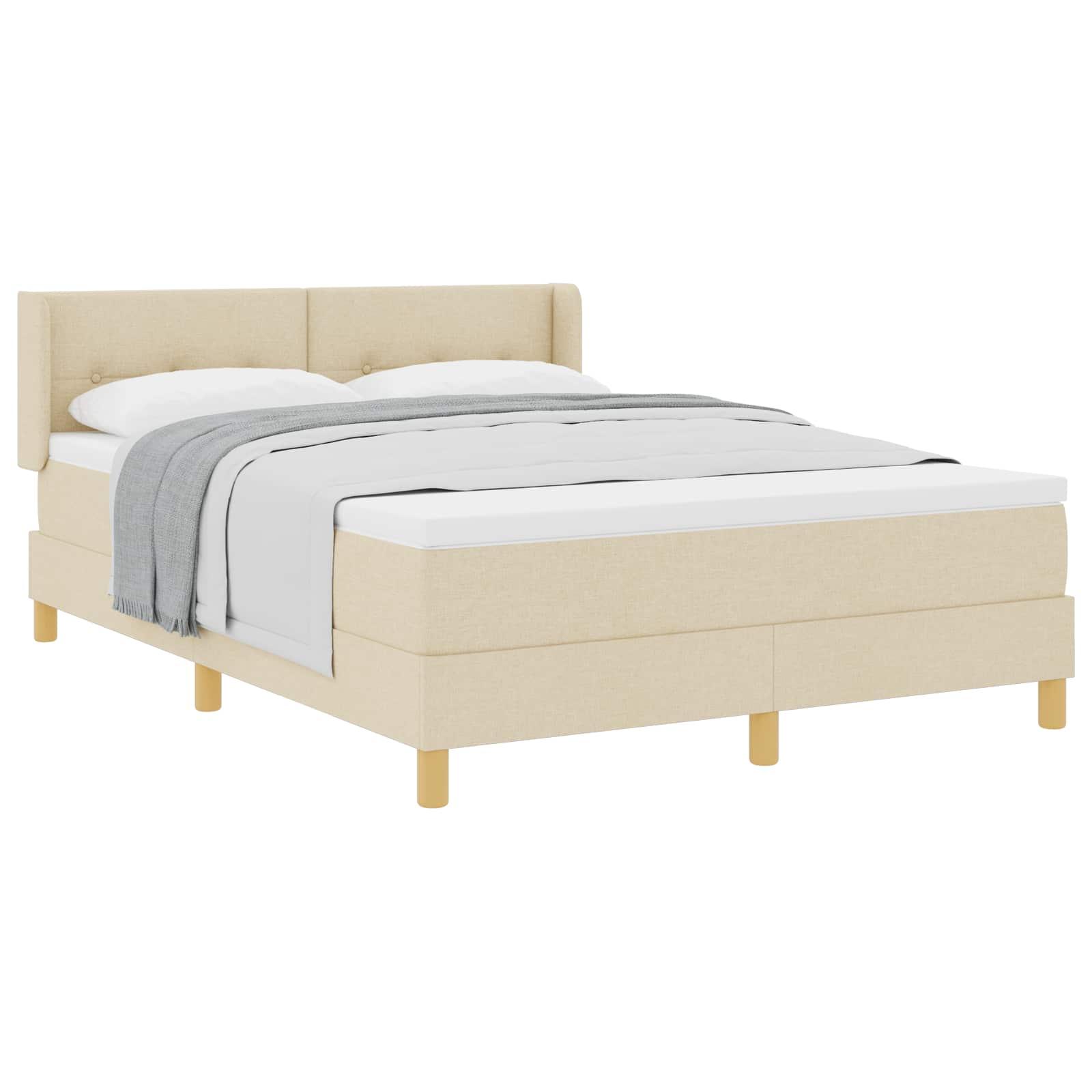 Kontinentalseng med madras Creme 200 x 160 cm Polyester