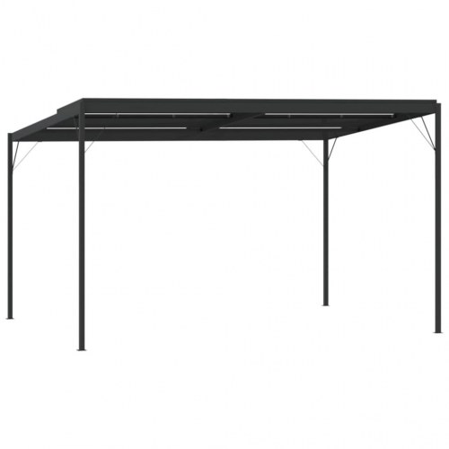 Pavillon med tag 4x3x2,5 m aluminium og stål antracitgrå