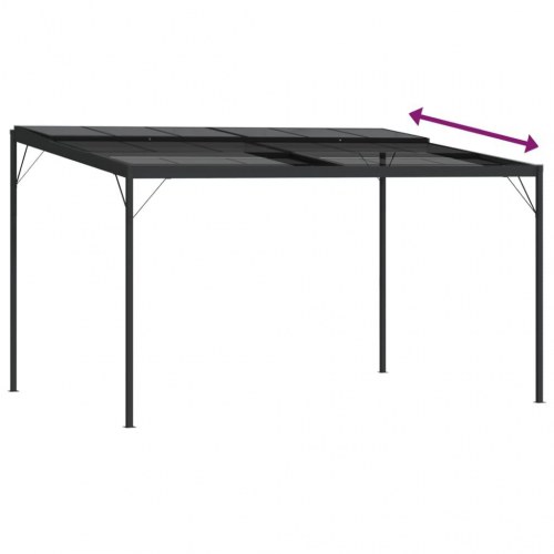 Pavillon med tag 4x3x2,5 m aluminium og stål antracitgrå