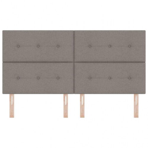 LED-sengegavl i stof - gråbrun, 180 cm