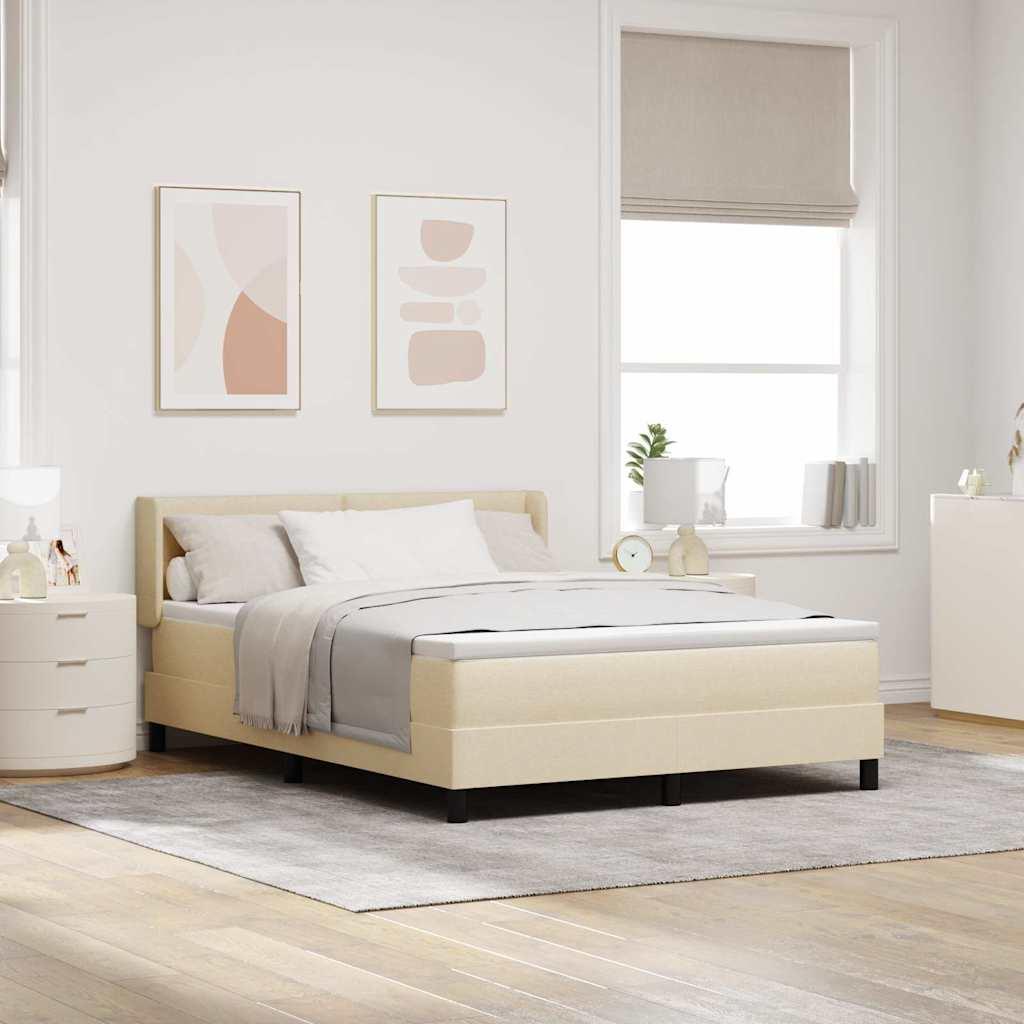 Kontinentalseng med madras Creme 200 x 160 cm Polyester