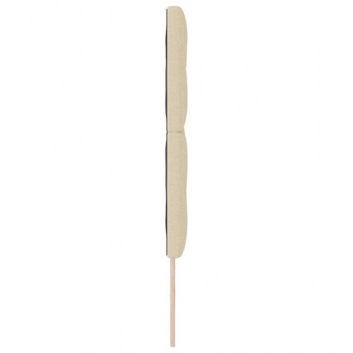 LED-sengegavl i stof - creme, 160 cm