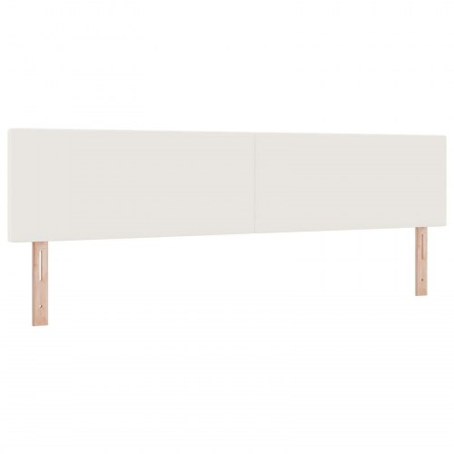 LED-sengegavl med RGB LED-lys - creme, 200 cm, velourstof