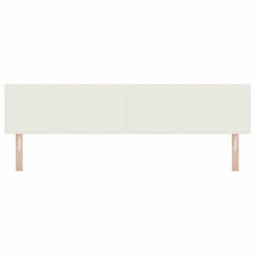 LED-sengegavl med RGB LED-lys - creme, 200 cm, velourstof