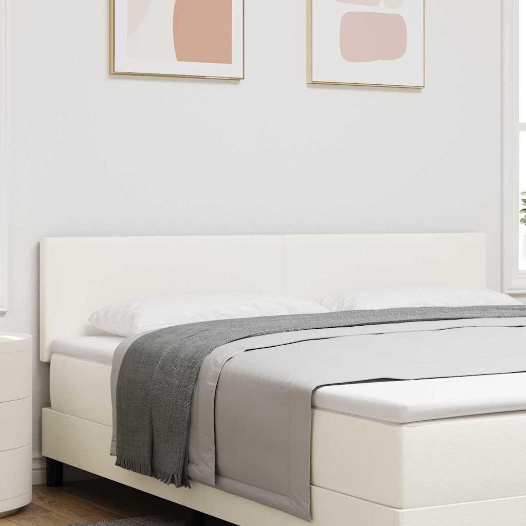 LED sengegavl med RGB-lys - creme velour, 180 cm
