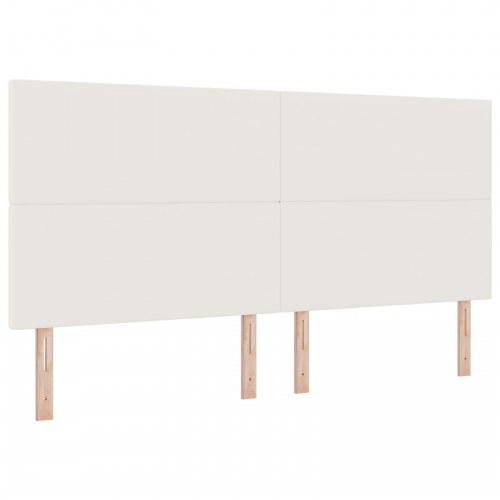 Sengegavl med LED-lysstrimler creme 200 cm velour