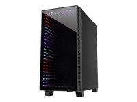 Inter-Tech X-608 Infinity micro tower kabinet - Micro ATX, sort med hærdet glas billede