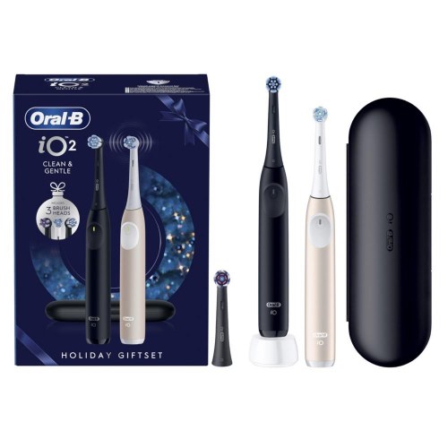 Oral-B iO Series 2 Duo – elektrisk tandbørste sæt, Sort/Pink