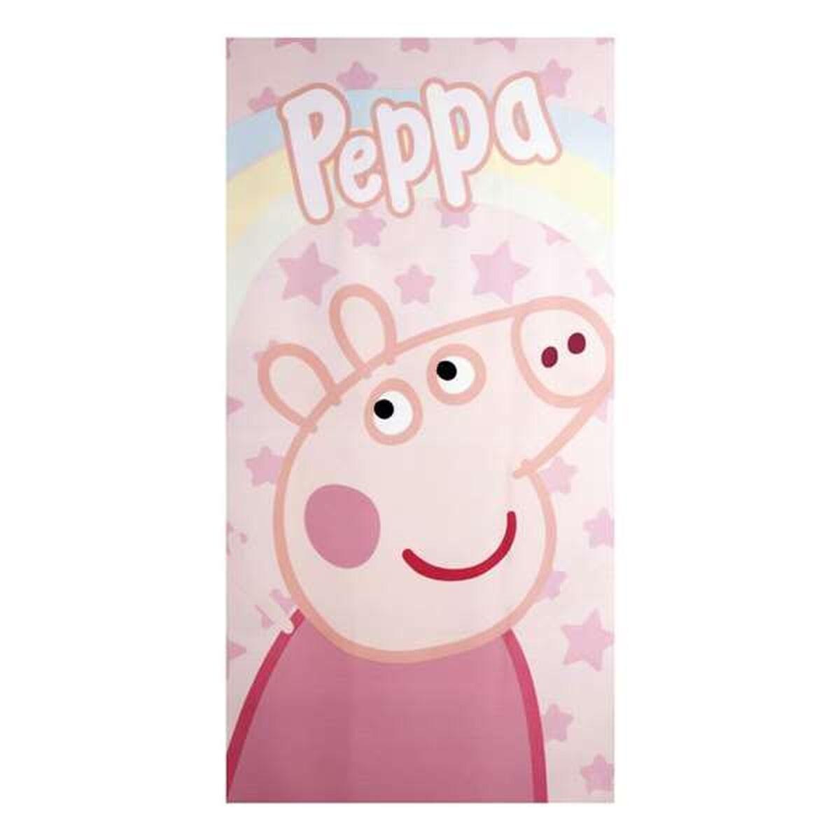Peppa Pig strandhåndklæde - lyserød 70 × 140 cm mikrofiber