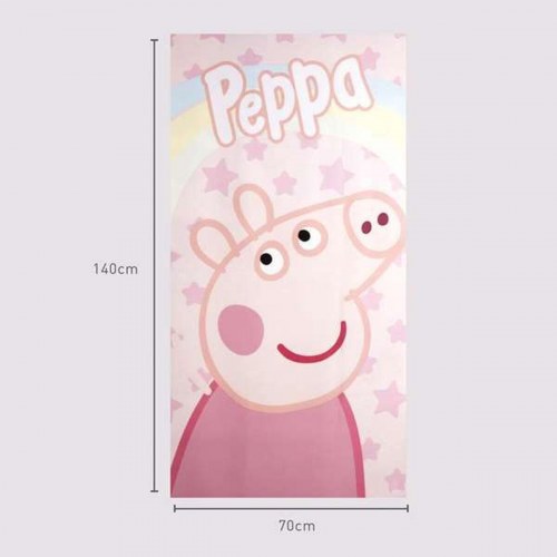 Peppa Pig strandhåndklæde - lyserød 70 × 140 cm mikrofiber