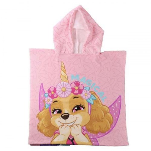The Paw Patrol poncho-håndklæde med hætte - pink 55 × 77 cm