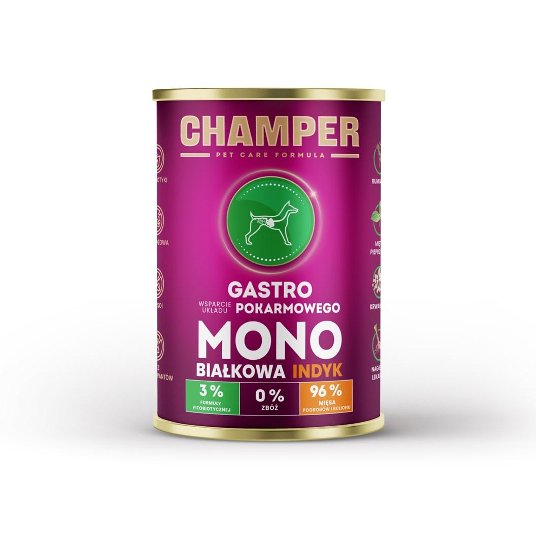 CHAMPER Gastro Monoprotein Kalkun - vådfoder til hunde 400 g