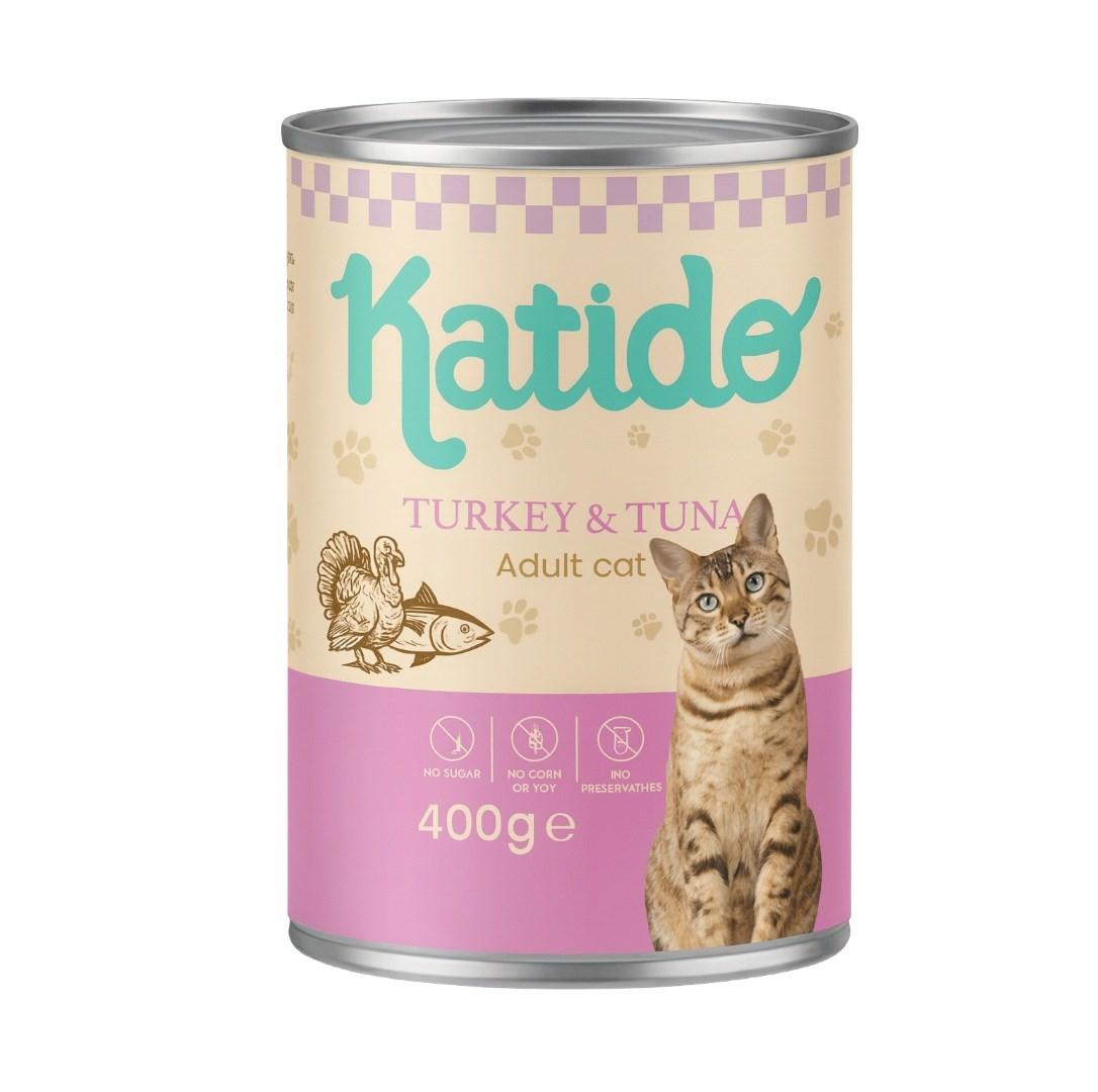 Katido vådfoder til kat – kalkun med tun, 400 g