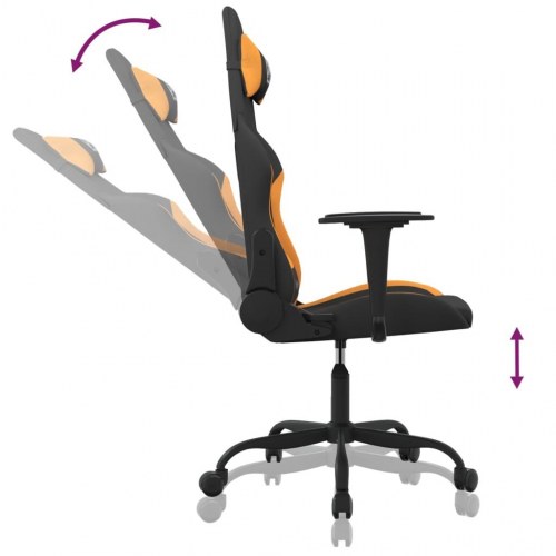 Gamingstol med massagefunktion i stof - sort/orange