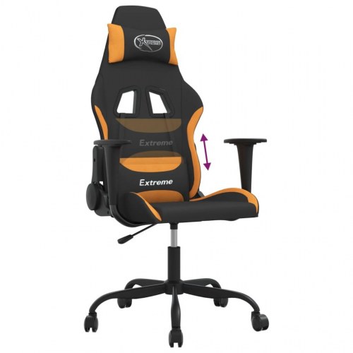Gamingstol i stof - sort/orange