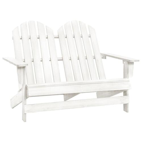 2-personers Adirondack-havestol massivt grantræ hvid