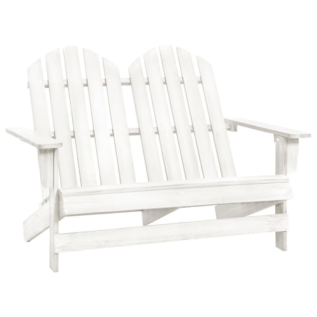 2-personers Adirondack-havestol massivt grantræ hvid