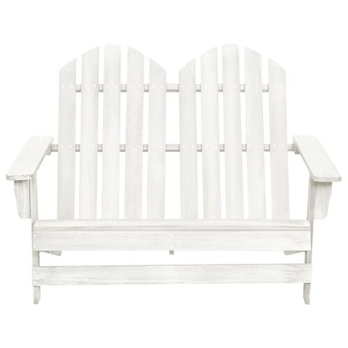 2-personers Adirondack-havestol massivt grantræ hvid