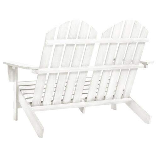 2-personers Adirondack-havestol massivt grantræ hvid