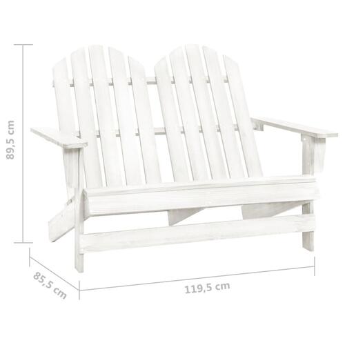 2-personers Adirondack-havestol massivt grantræ hvid
