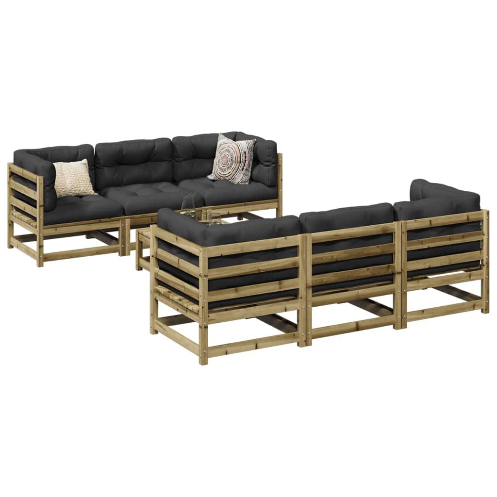 Sofasæt til haven 7 dele imprægneret fyrretræ