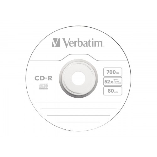 Verbatim CD-R 700 MB 52x – spindle med 100 stk.
