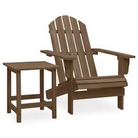 Adirondack-havestol med bord massivt grantræ brun