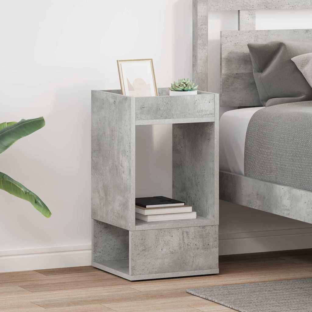 Endebord 2 stk Beton Grå 30 x 30 x 56 cm Konstrueret træ