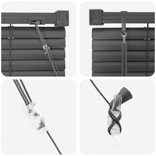 Persienner Indstillelig Sølvgrå 213 x 120 cm PVC