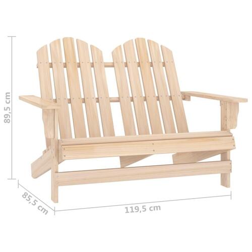 2-personers Adirondack-havestol massivt grantræ