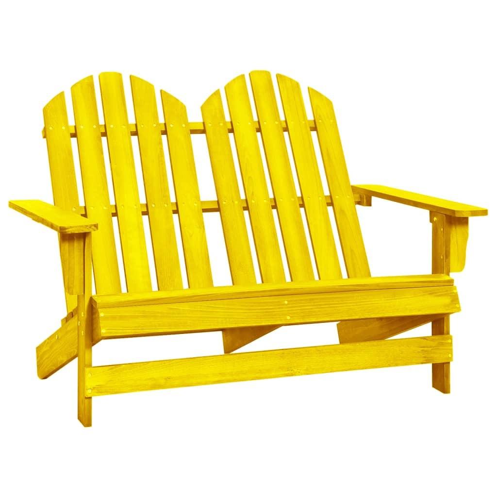 2-personers Adirondack-havestol massivt grantræ gul