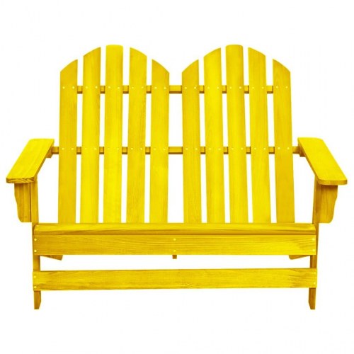 2-personers Adirondack-havestol massivt grantræ gul
