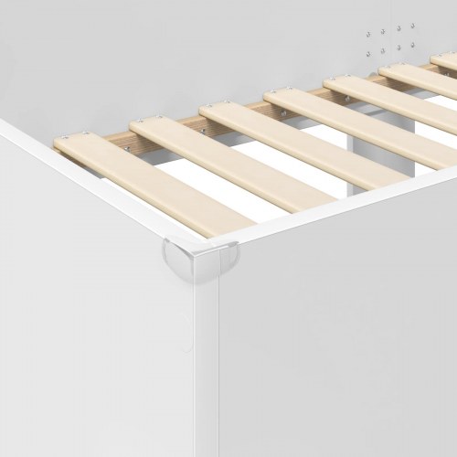 Køjeseng til Børn med madras Hvid 80 x 160 cm Konstrueret træ