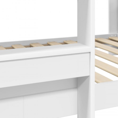 Køjeseng til Børn med madras Hvid 80 x 160 cm Konstrueret træ