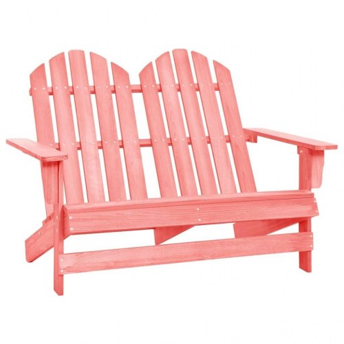 2-personers Adirondack-havestol massivt grantræ pink