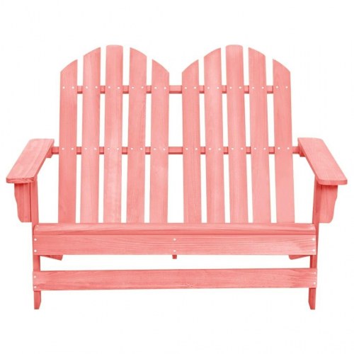 2-personers Adirondack-havestol massivt grantræ pink