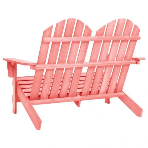 2-personers Adirondack-havestol massivt grantræ pink