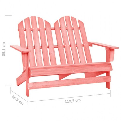2-personers Adirondack-havestol massivt grantræ pink