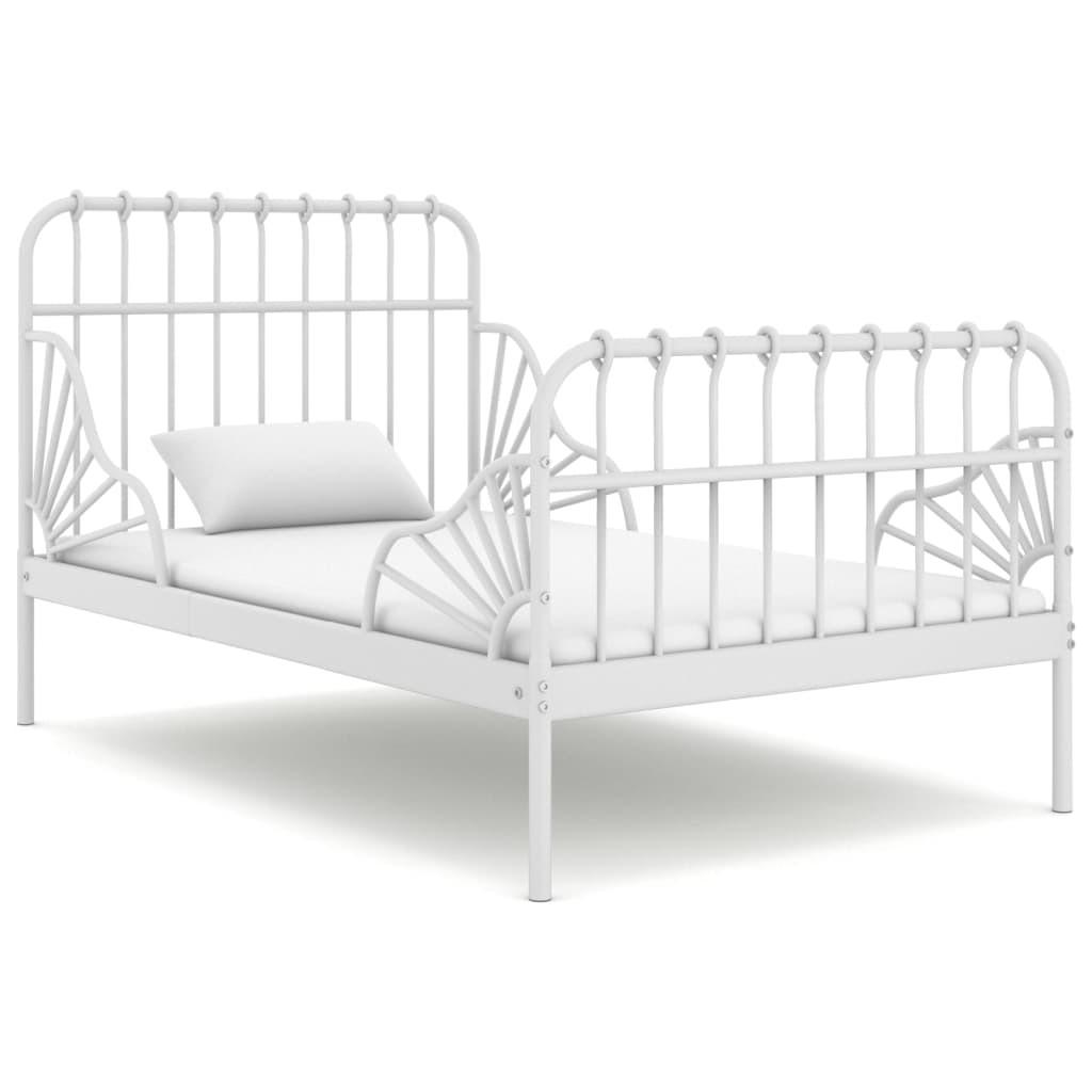 Udvideligt sengestel 80×130/200 cm metal hvid