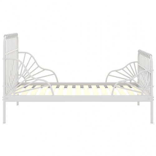 Udtrækkelig sengeramme i metal 80 x 130/200 cm - hvid
