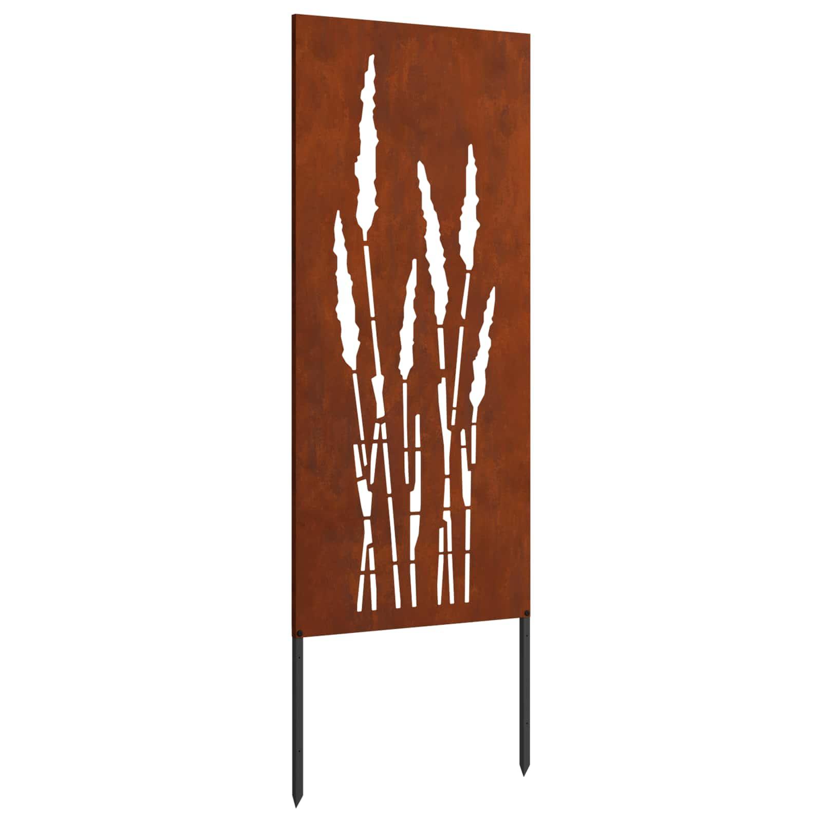 vidaXL Have privatliv skærm Blomstret Rusten 50 x 140 cm Cortenstål