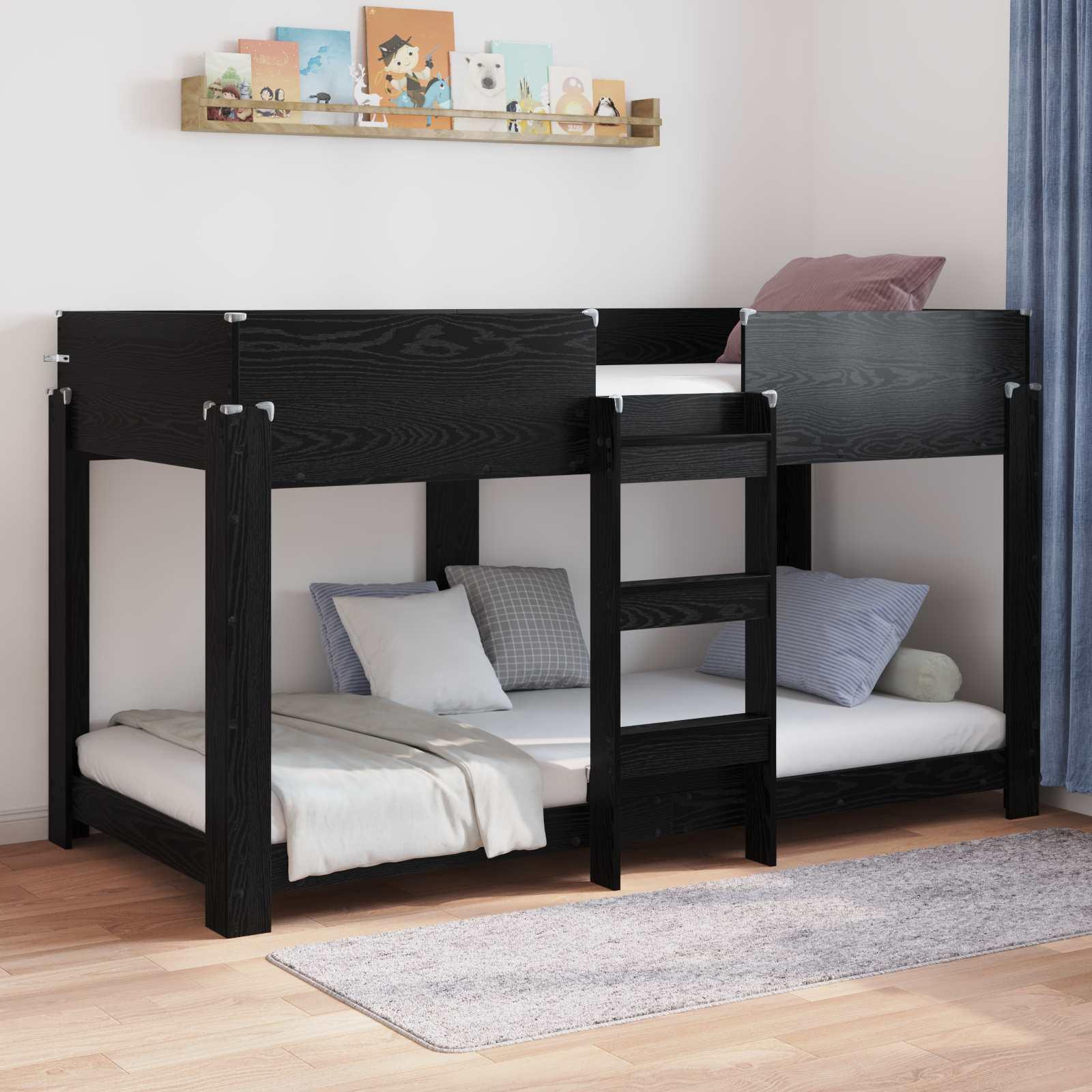 Køjeseng til Børn Sort eg 90 x 200 cm Konstrueret træ