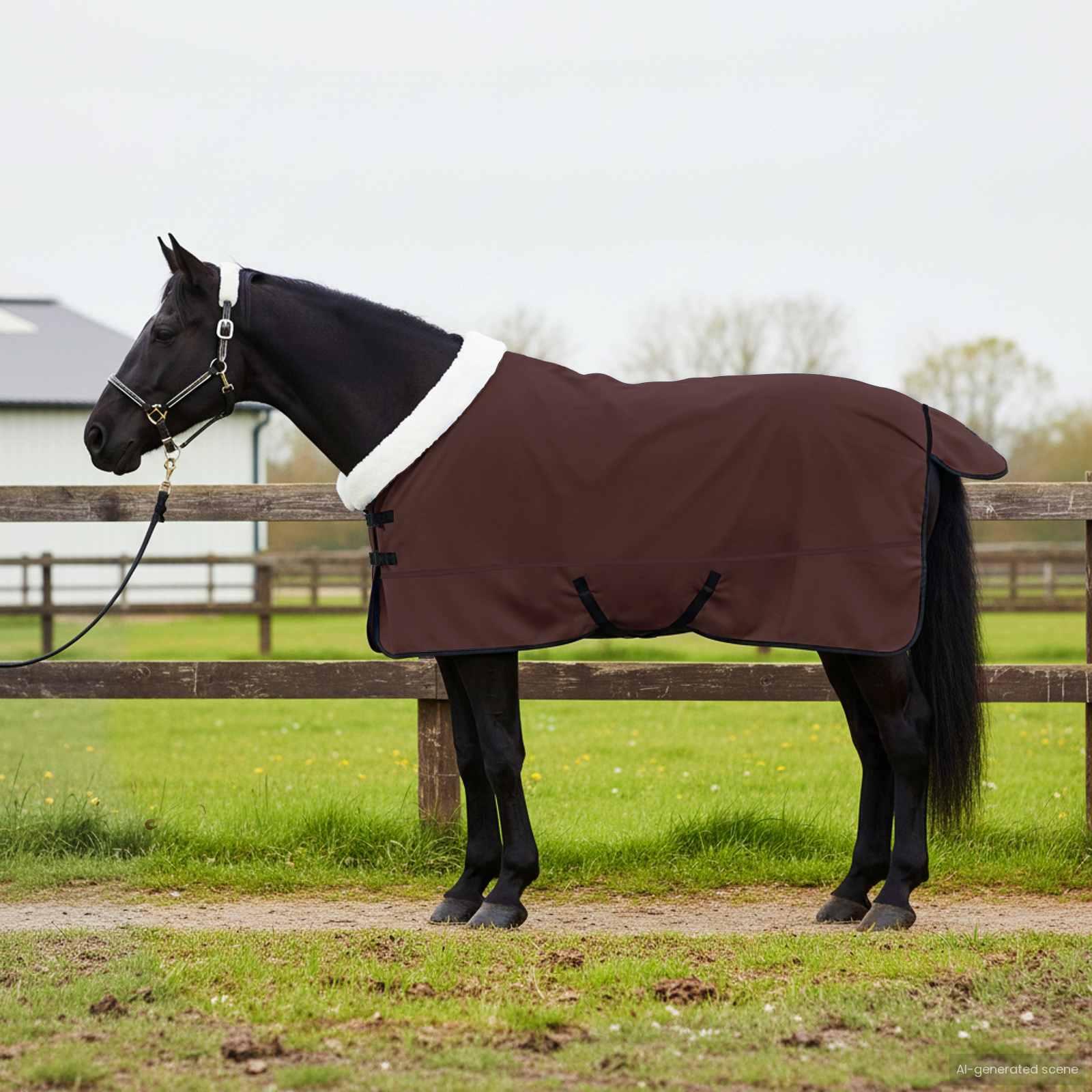 Hestetæppe Mørkebrun 125 cm Polar fleece