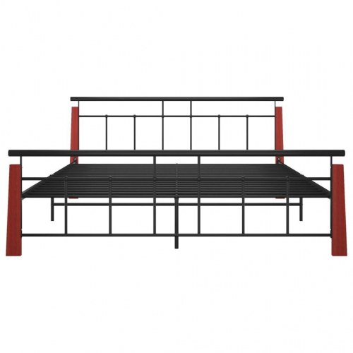 Sengestel 180x200 cm metal og massivt egetræ