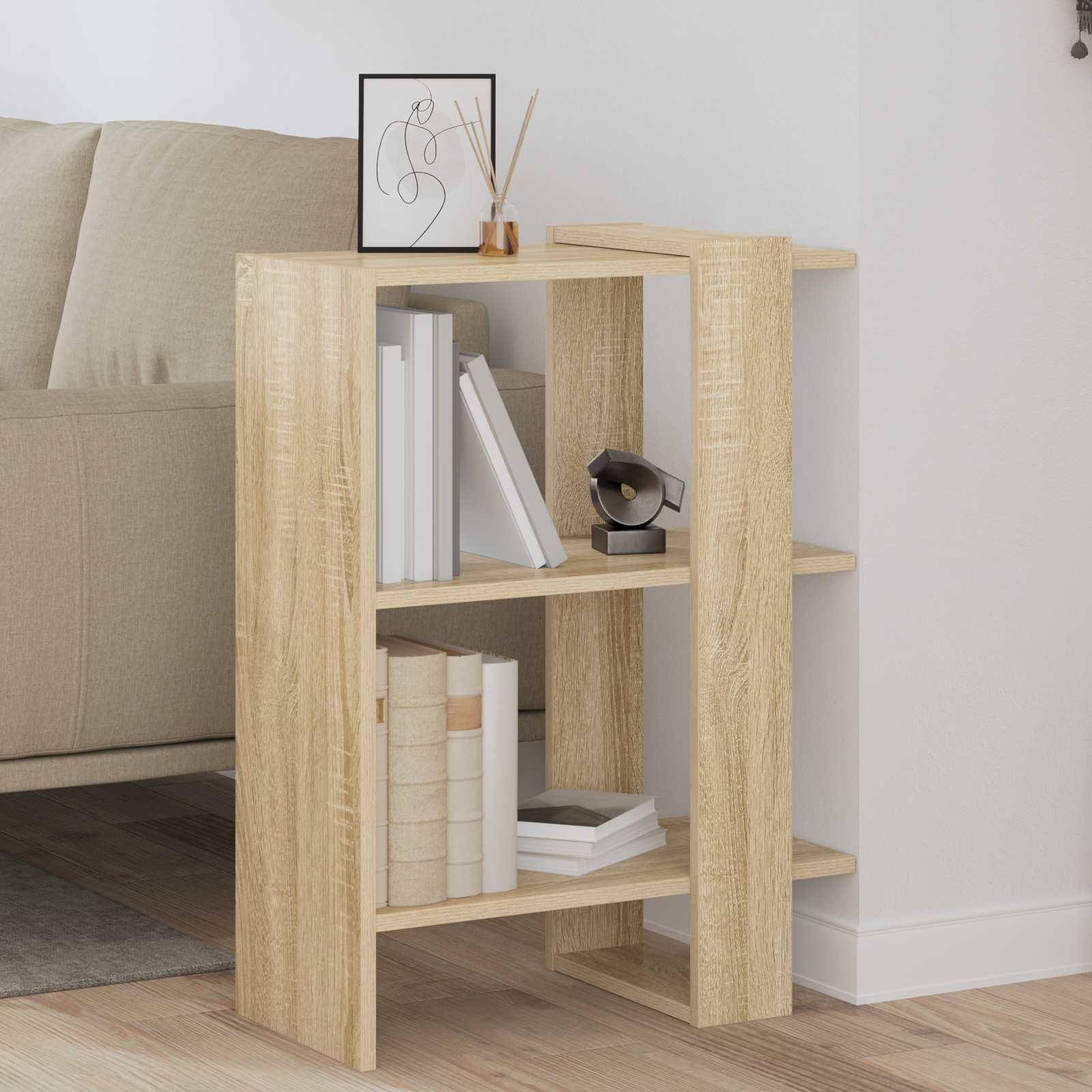 Bogreol i sonoma eg 52 × 25 × 71,5 cm - konstrueret træ