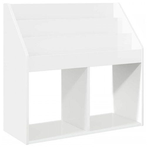 Børnebogreol i højglans hvid - 72,5 x 29,5 x 69 cm