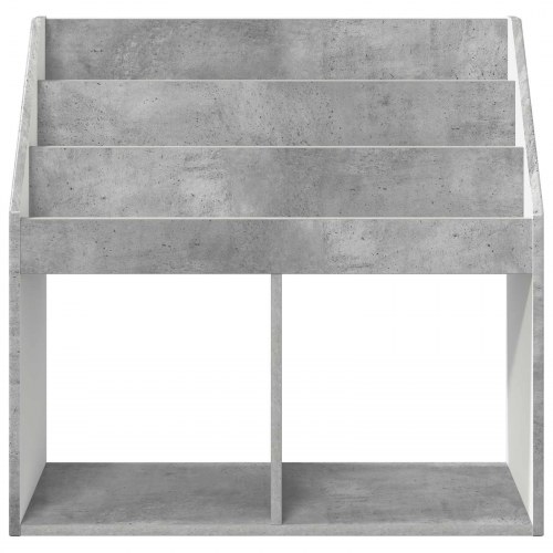Børnebogreol i konstrueret træ - beton grå, 72,5 x 29,5 x 69 cm