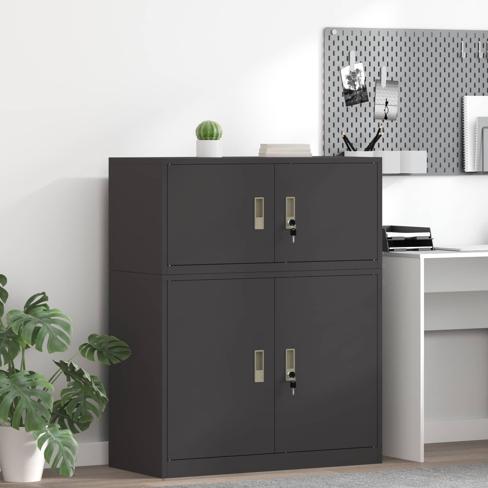 Opbevaringsskab Sort 90 x 40 x 40 cm Stål