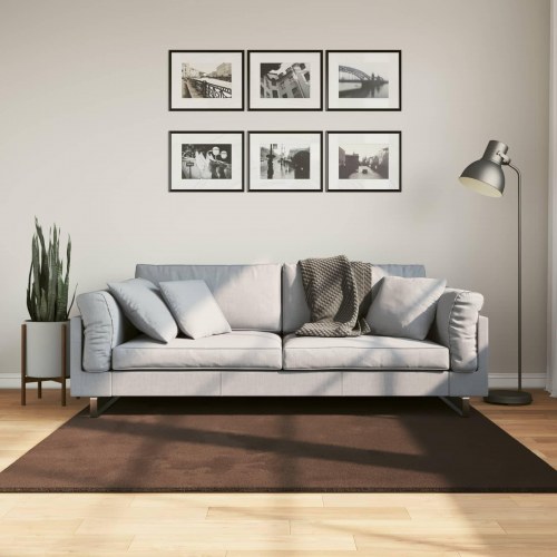 Medium luv blød og vaskbar tæppe - brun 160 × 160 cm, HUARTE